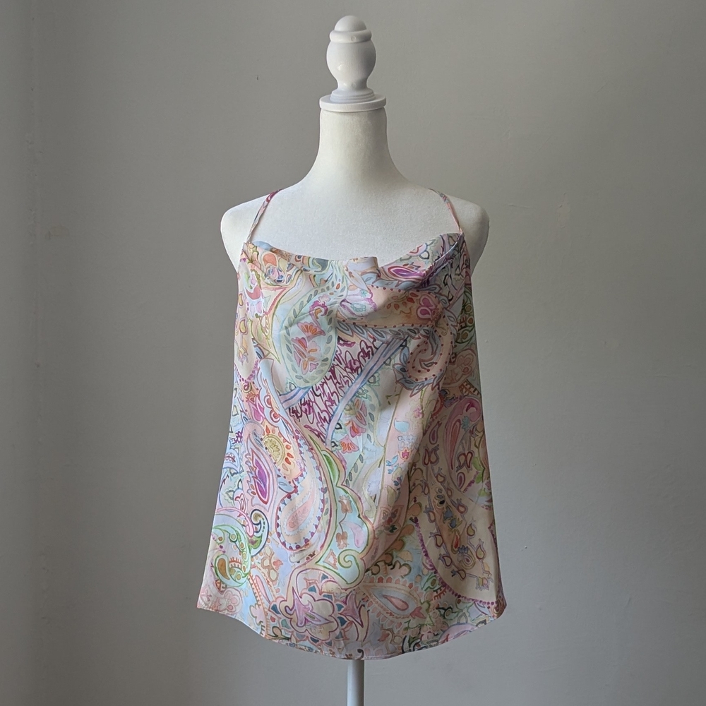 NWT Robert Graham Soft Multiple Colored Cowl Neck Camisole Size S